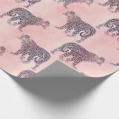 Modernes rosa Leopard-Tiermuster Geschenkpapier (Ecke)