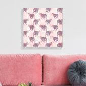 Modernes rosa Leopard-Tiermuster Leinwanddruck (Insitu (Wohnzimmer))