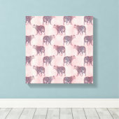 Modernes rosa Leopard-Tiermuster Leinwanddruck (Insitu (Holzboden))