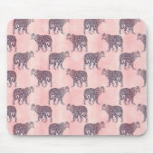 Modernes rosa Leopard-Tiermuster Mousepad (Vorne)