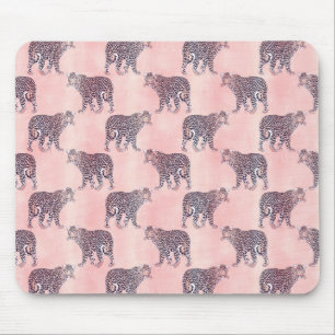 Modernes rosa Leopard-Tiermuster Mousepad