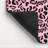 Modernes rosa Leopardenmuster Tier Mousepad (Ecke)
