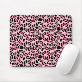Modernes rosa Leopardenmuster Tier Mousepad (Mit Mouse)