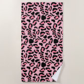 Modernes rosa Leopardenmuster Tier Strandtuch (Vorderseite)