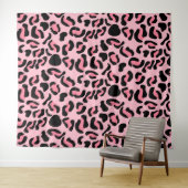 Modernes rosa Leopardenmuster Tier Wandteppich (Beispiel (Horizontal))