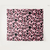 Modernes rosa Leopardenmuster Tier Wandteppich (Vorderseite (Horizontal))