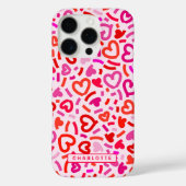 Modernes Rosa Lila Romantische Liebe Herzmuster Case-Mate iPhone Hülle (Rückseite)