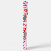 Modernes Rosa Lila Romantische Liebe Herzmuster Case-Mate iPhone Hülle (Rückseite / Rechts)