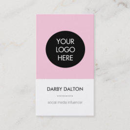 Modernes rosa Logo-Sozialmedium-Visitenkarte Visitenkarte