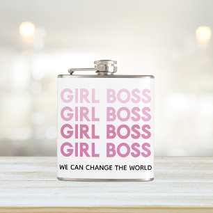 Modernes rosa Mädchenboss-Geschenk, das beste Gesc Flachmann