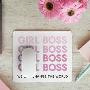 Modernes rosa Mädchenboss-Geschenk, das beste Gesc Mousepad