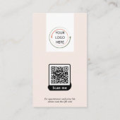 Modernes Rosa Makeup Haare Stylist Foto QR Cod Visitenkarte (Rückseite)