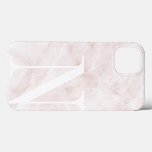 Modernes rosa Marmor großes Monogramm Case-Mate iPhone Hülle (Rückseite (Horizontal))