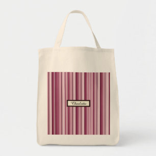 Modernes, rosa Mauve Personalisiertes Lebensmittel Tragetasche
