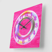 Modernes, rosa Metallic, Neon, einzigartig, kunden Quadratische Wanduhr (Winkel)
