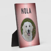 Modernes rosa Metallisches Foto für Hunde Fotoplatte (Seite)