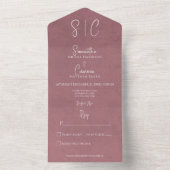 Modernes Rosa Minimal Monogramm Kein Abendessen All In One Einladung (Innen Boden)