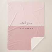 Modernes, rosa, minimalistisch geschriebenes Drehb Sherpadecke (Vorderseite)