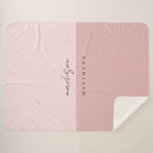 Modernes, rosa, minimalistisch geschriebenes Drehb Sherpadecke (Vorderseite (Horizontal))