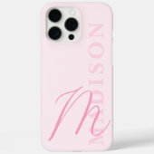 Modernes rosa Minimalistisches Anfangsmonogramm Case-Mate iPhone Hülle (Rückseite)