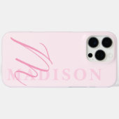 Modernes rosa Minimalistisches Anfangsmonogramm Case-Mate iPhone Hülle (Rückseite (Horizontal))