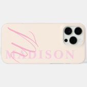Modernes rosa Minimalistisches Anfangsmonogramm Case-Mate iPhone Hülle (Rückseite (Horizontal))