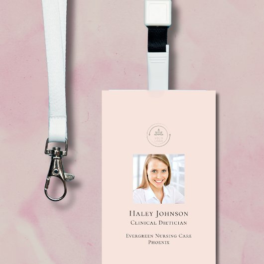 Modernes rosa Mitarbeiter Geschäft Logo QR-Code Fo Ausweis