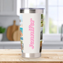 Modernes rosa Monogramm Personalisiert 12 Fotomate