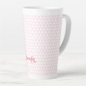 Modernes rosa Muster Elegant Stilvoll Mit Monogram Milchtasse (Rechte Ecke)
