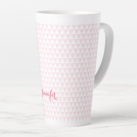 Modernes rosa Muster Elegant Stilvoll Mit Monogram Milchtasse (Rechte Ecke)