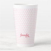 Modernes rosa Muster Elegant Stilvoll Mit Monogram Milchtasse (Vorderseite)