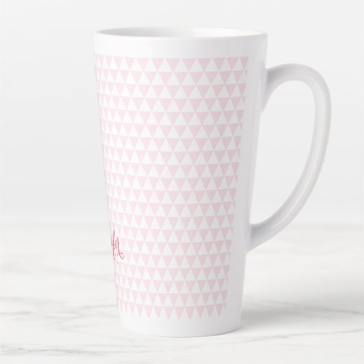 Modernes rosa Muster Elegant Stilvoll Mit Monogram Milchtasse (Rechts)