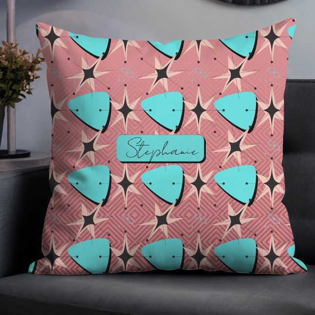 Modernes rosa Muster Mitte des Jahrhunderts Kissen (Von Creator hochgeladen)