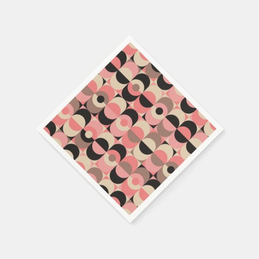 Modernes rosa Muster Mitte des Jahrhunderts Serviette (Ecke)