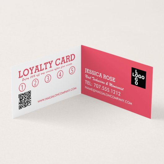 Modernes Rosa, Nageltechniker, Nagelstudio, Salon  Visitenkarten (Innenseite)