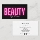 Modernes, rosa Neon Lashes Schönheit Makeup Busin Visitenkarte (Vorne/Hinten)