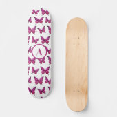 Modernes rosa Niedliches Schmetterlingsmuster Skateboard (Vorderseite)