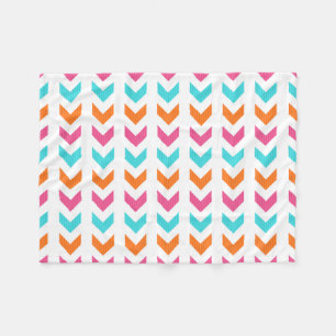 Modernes rosa, orange, Aqua-geometrisches Fleecedecke