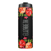 Modernes Rosa Orange Aquarell Thermosbecher (Vorderseite)