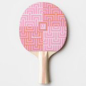 Modernes rosa Orangenmuster Monogramm Tischtennis Schläger (Vorderseite)