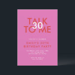 Modernes rosa Party 30. Geburtstag Einladung<br><div class="desc">Moderne rosa Party Einladung 30. Geburtstag</div>