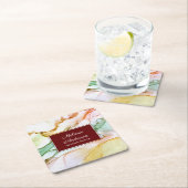 Modernes, rosa pastellfarbenes Design Rechteckiger Pappuntersetzer (Vor Ort)