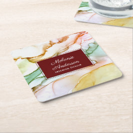 Modernes, rosa pastellfarbenes Design Rechteckiger Pappuntersetzer