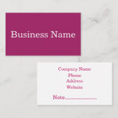 Modernes Rosa Personalisiert Visitenkarte (Vorne/Hinten)