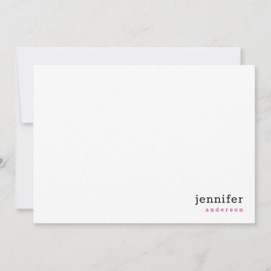 Modernes, rosa Personalisiertes Geschirr Mitteilungskarte (Vorderseite)