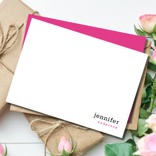 Modernes, rosa Personalisiertes Geschirr Mitteilungskarte