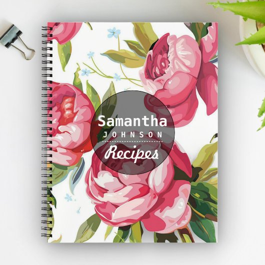 Modernes rosa Personalisiertes Kochbuch Blumenkohl Notizblock