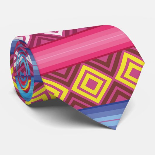 Modernes rosa peruanisches Muster Krawatte (Gerollt)