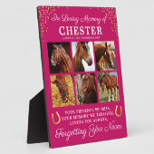 Modernes rosa Pferd-Beileid Fotoplatte (Seite)