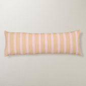 Modernes Rosa Pfirsichpfirsichfarben gestreift Seitenschläferkissen (Rückseite)